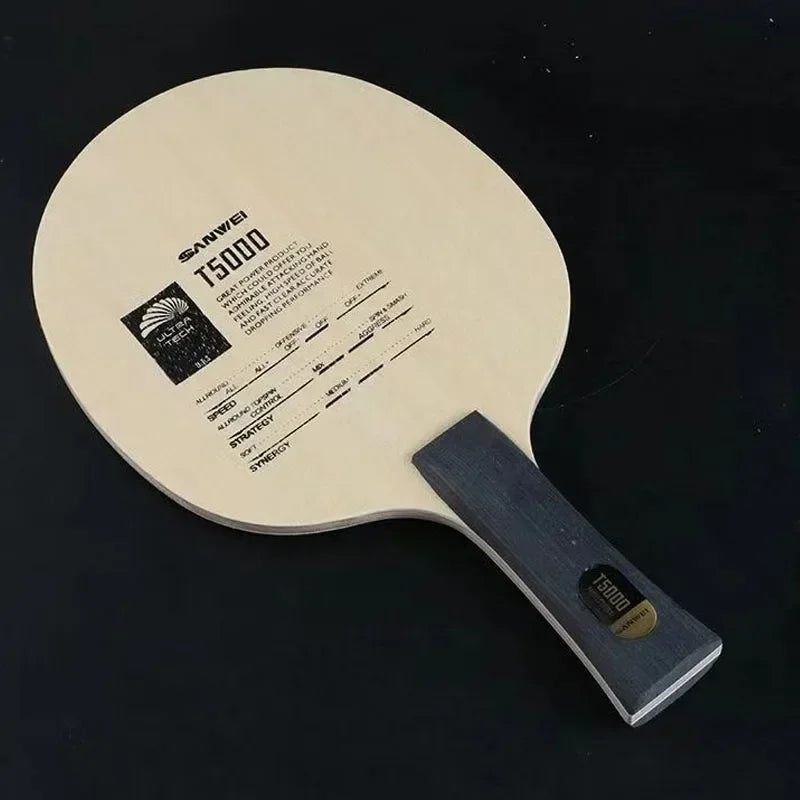 SANWEI T5000 Ping Pong Blade – 5 Wood 2 Carbon Offensive Racket