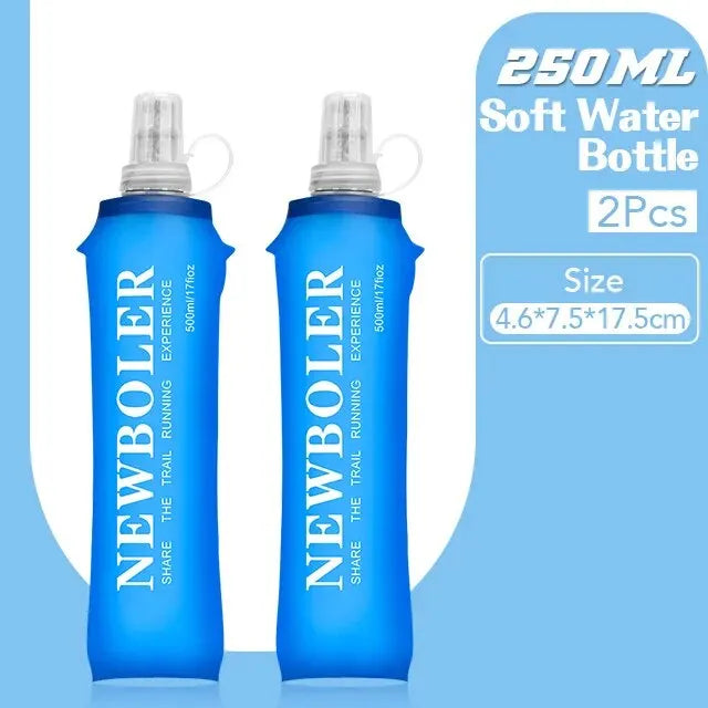NEWBOLER Collapsible Water Bottle – 250ml/500ml Soft Foldable Running Flask