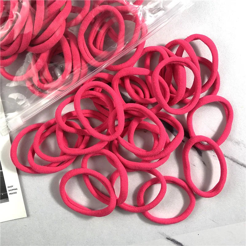 20/50PCS Hair Ties Set – Simple Elastic Rubber Bands for Women Girls Ponytails (4cm)