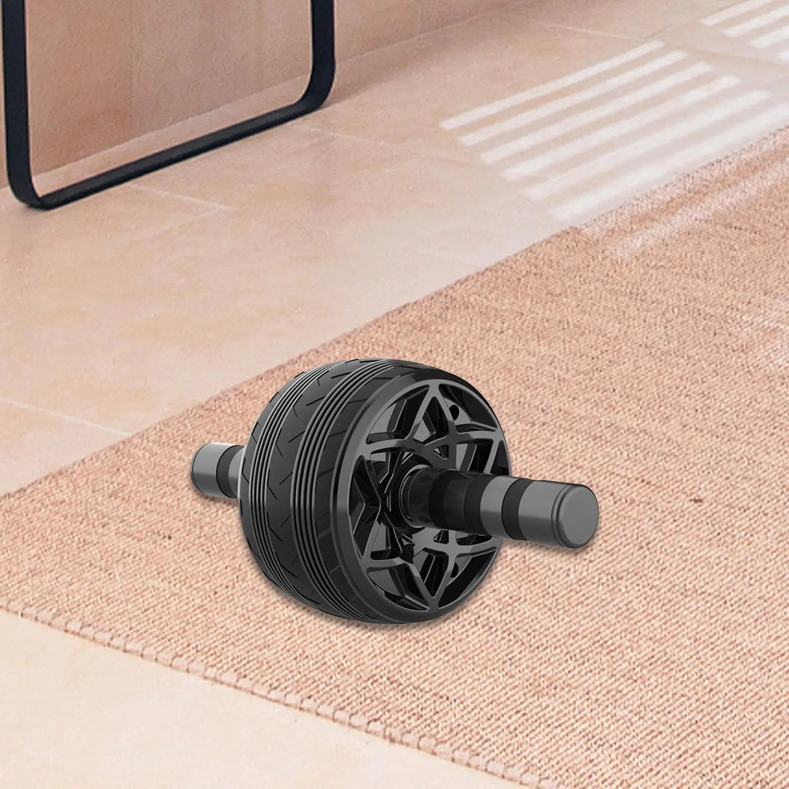 Ab Roller Wheel + Knee Mat – Quiet Dual-Wheel Core Trainer for Abs & Arms