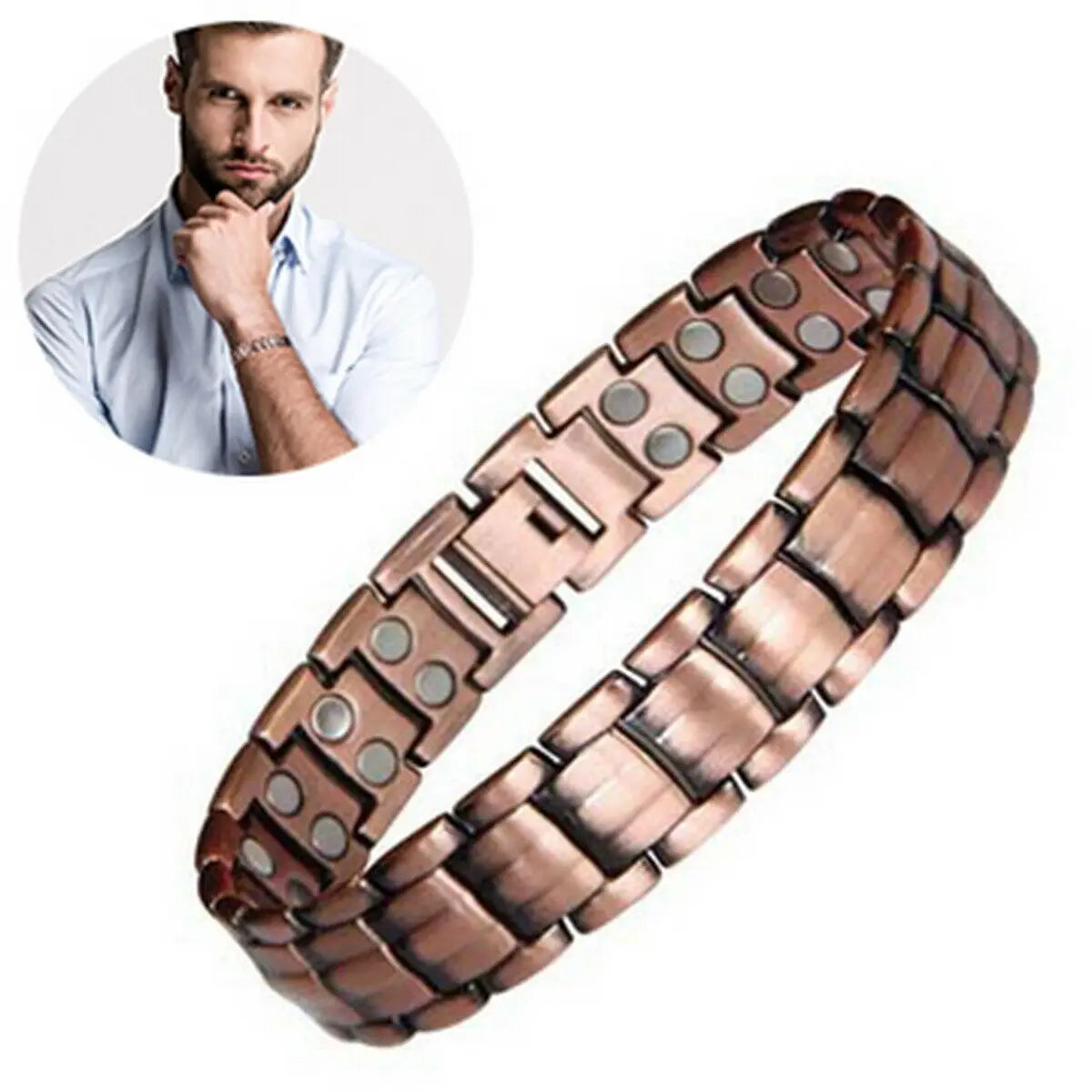 🔴 Red Copper Magnetic Bracelet – Dual Magnet Pain Relief Therapy Jewellery
