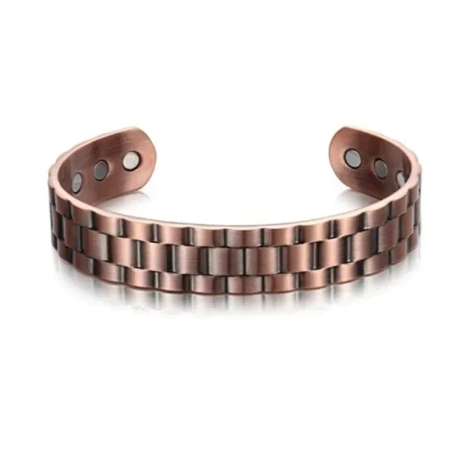 Men’s Pure Copper Magnetic Bracelet – Germanium Therapy Link Chain Arthritis Relief