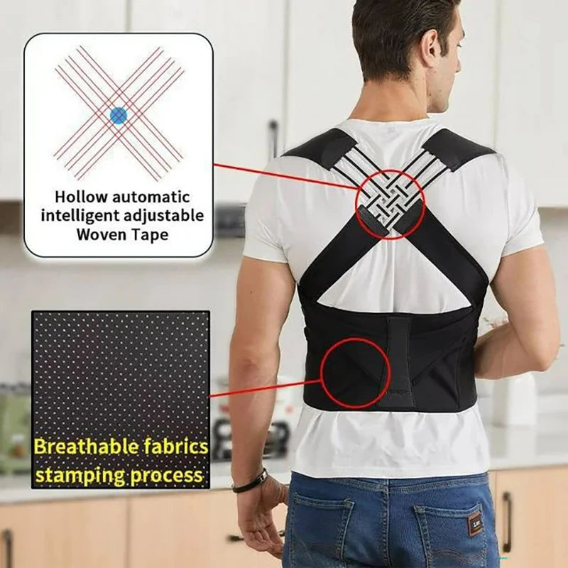🔙 Full Back Posture Corrector – Shoulder & Lumbar Support for Women & Men