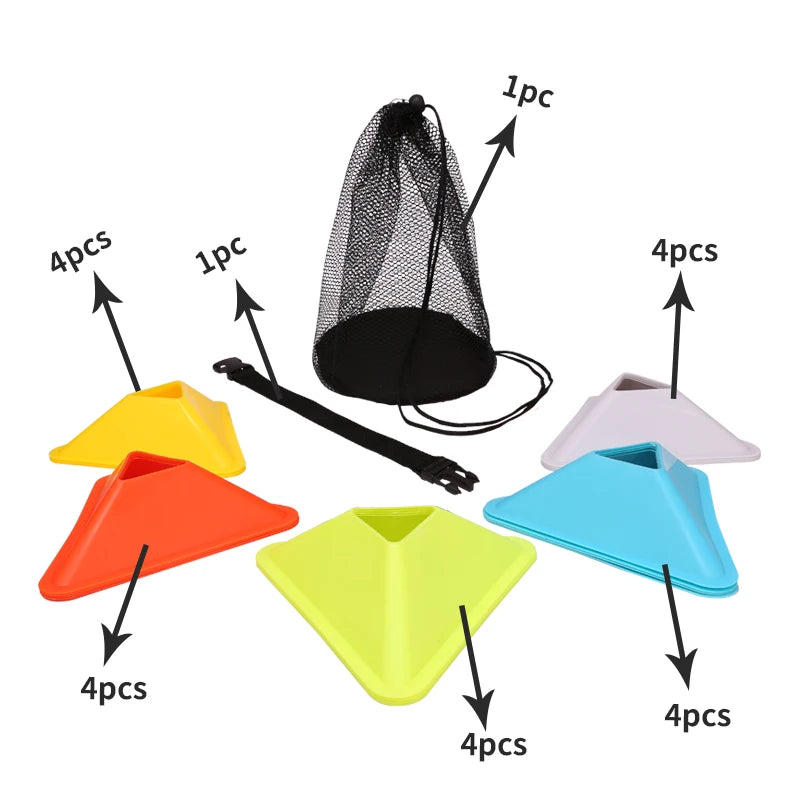 20/40PCS Triangle Soccer Cones – Agility Training Markers for Football & Sports Drills