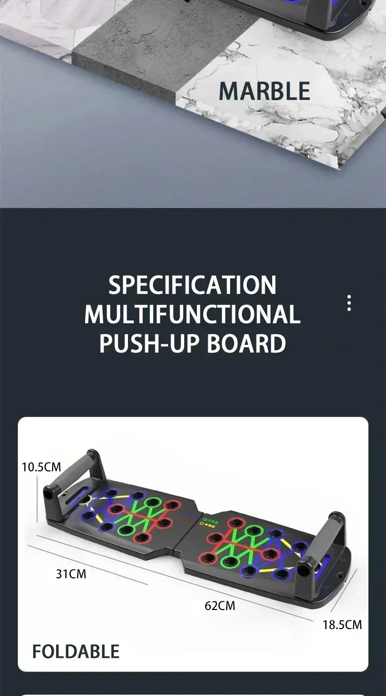 Foldable Push-Up Board Set – Portable Multi-Function Station w/ Handles