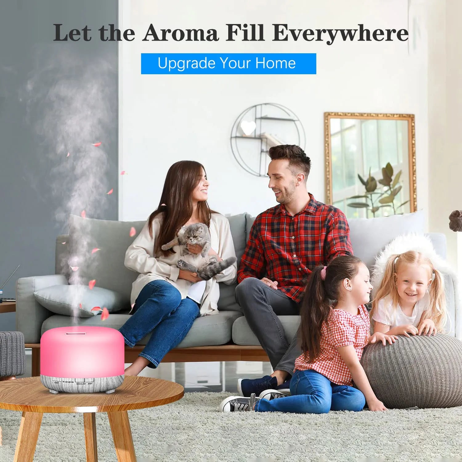 500ml Essential Oil Diffuser – Remote Control Aromatherapy Ultrasonic Humidifier for Home & Office