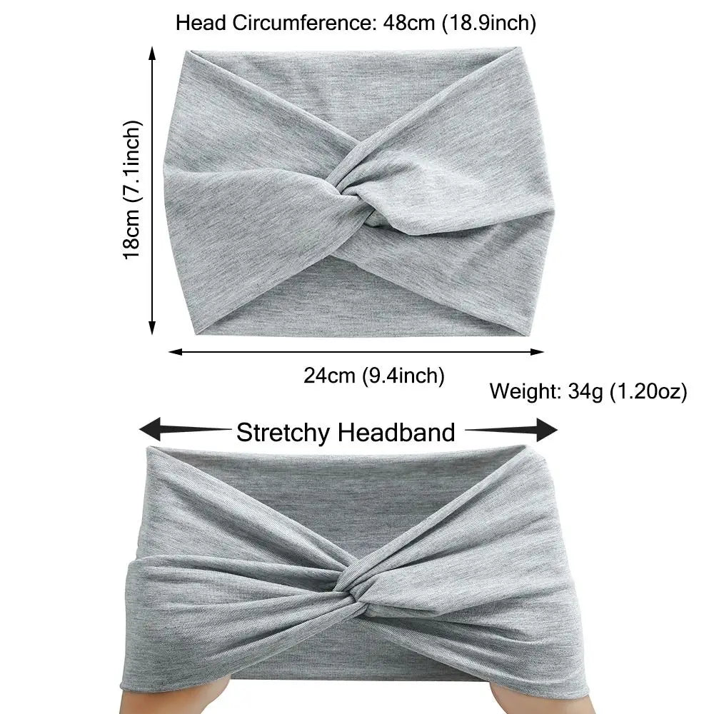 Colorful Wide Workout Headbands – Extra Large Boho Turban Wraps