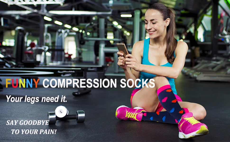 🧦 6 Pairs Compression Socks – Nurse Support Stockings Black/Skin Tone