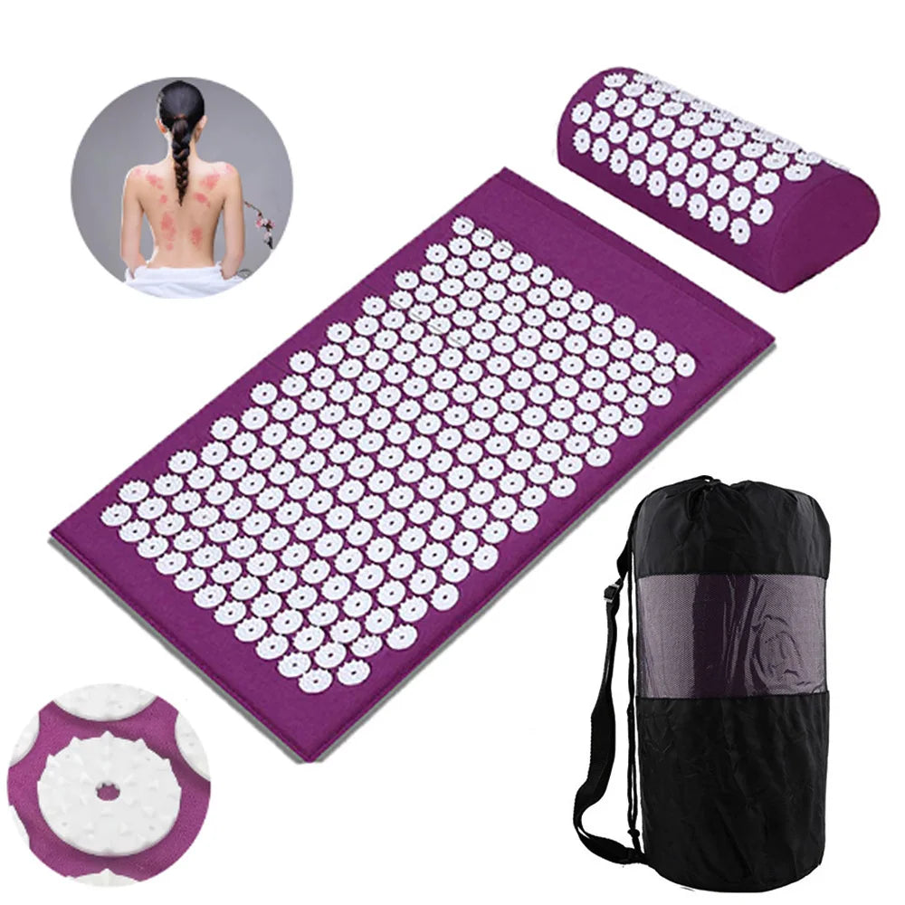 65x40cm Acupressure Mat & Pillow Set – Massage Cushion for Back, Neck & Stress Relief