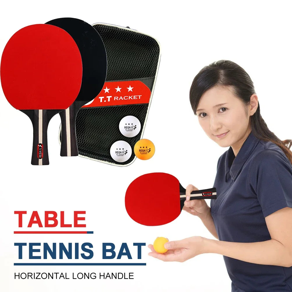 Table Tennis Racket Set – 2 Bats 3 Balls for Training & Beginners