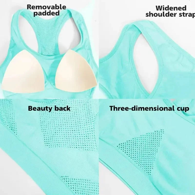 💪 Seamless Sports Bra – Shockproof, Breathable, Double-Layer Fit