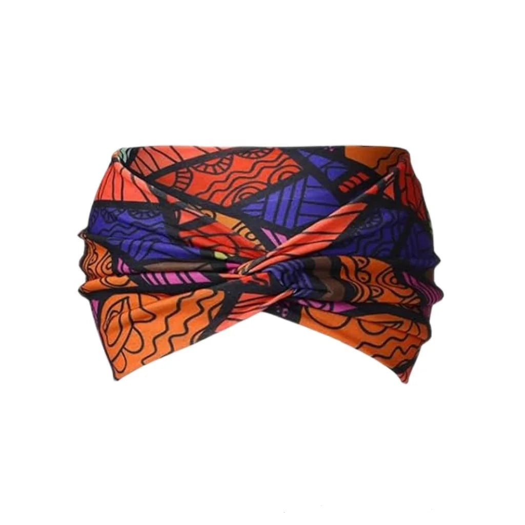 🧘‍♀️ Bohemian Yoga Headband – Wide High Strength African Style Wrap