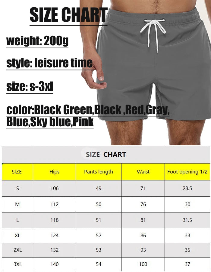 🩲 Men’s Swim Trunks with Mesh Lining – Soft & Breathable