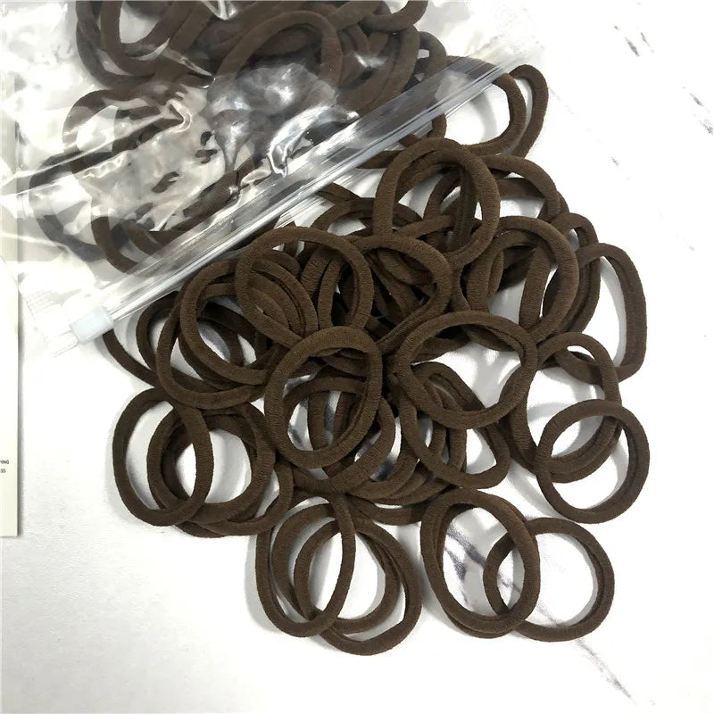 20/50PCS Hair Ties Set – Simple Elastic Rubber Bands for Women Girls Ponytails (4cm)