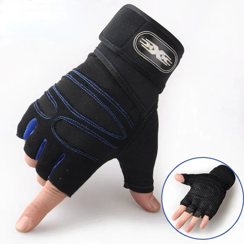 Outdoor Sport Gloves – Long Fingerless Gym & Cycling Gloves with Wrist Guard Support