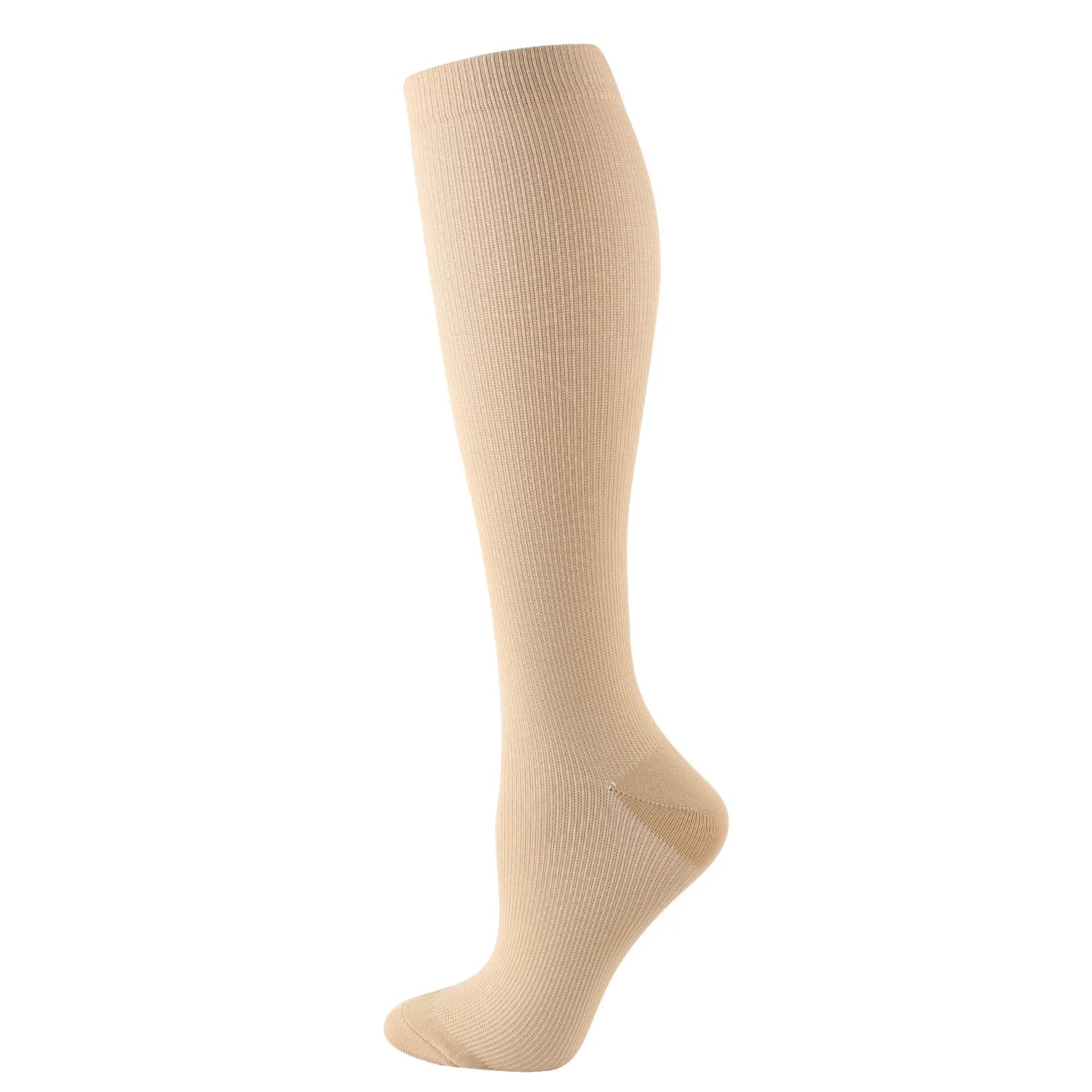 🧦 6 Pairs Compression Socks – Nurse Support Stockings Black/Skin Tone