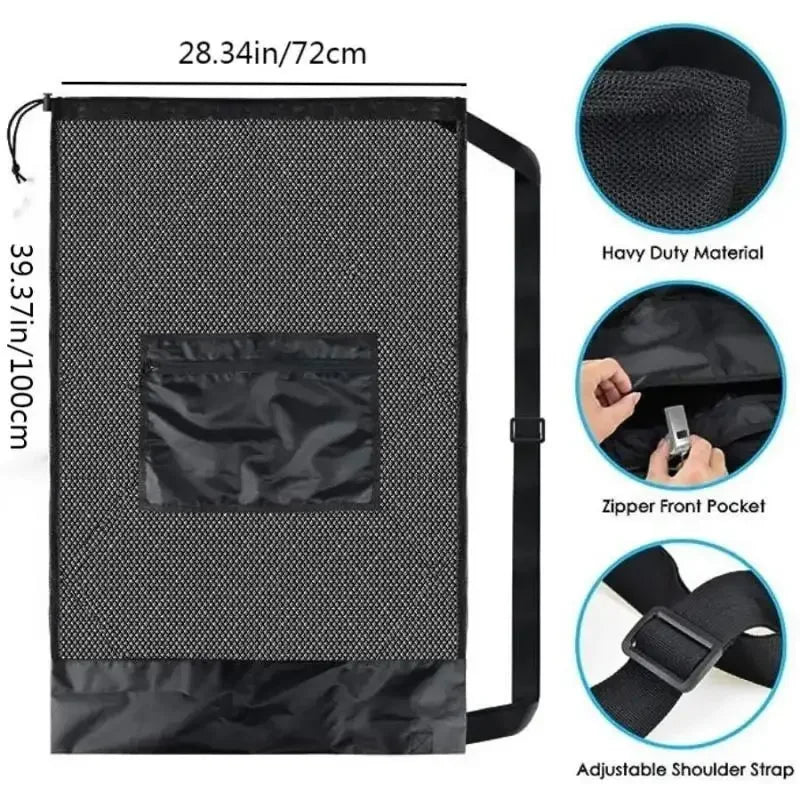 Mesh Ball Bag Backpack – Extra Large Football & Basketball Storage Net for Sports