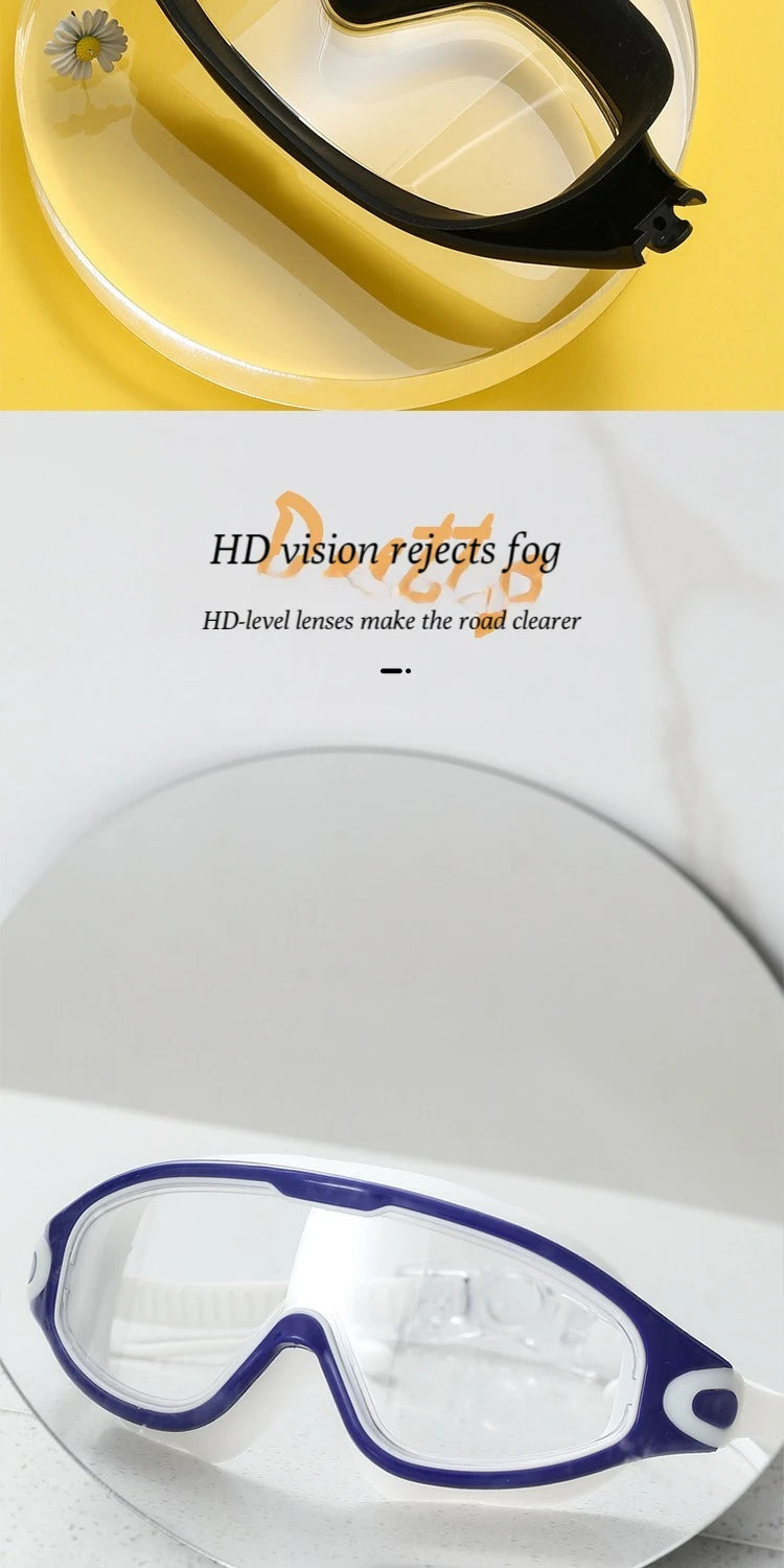 🥽 HD Anti-Fog Swimming Goggles – Large Frame