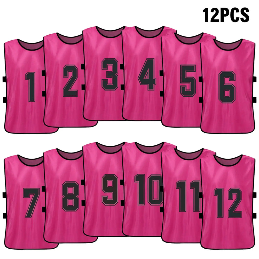 6/12PCS Kids Soccer Pinnies – Quick Dry Youth Sports Jerseys