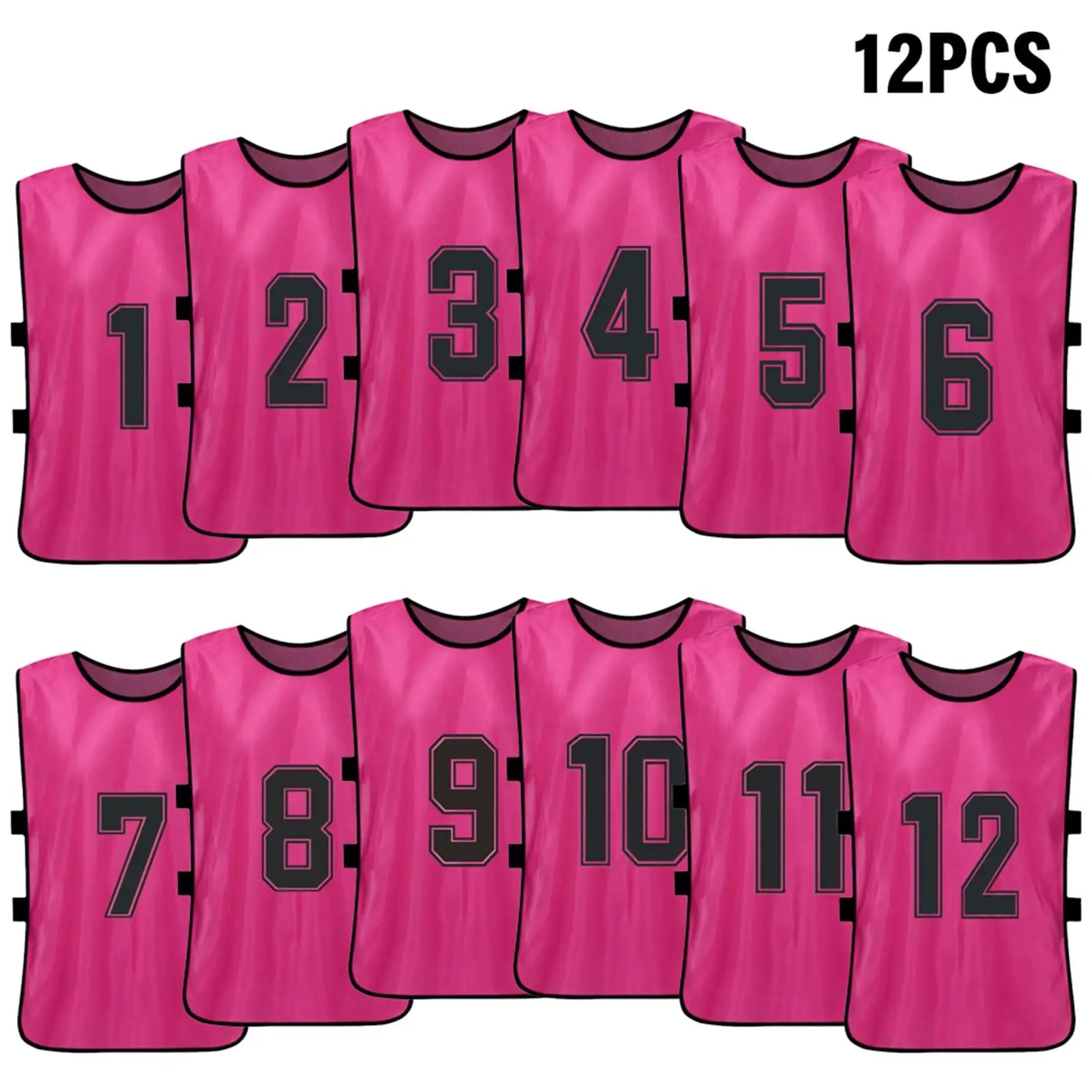 6/12PCS Kids Soccer Pinnies – Quick Dry Youth Sports Jerseys