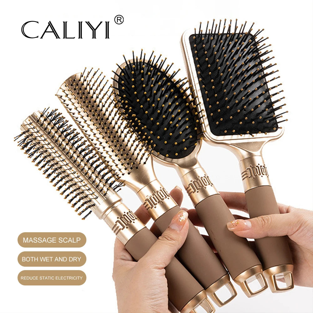 CALIYI Air Cushion Scalp Hair Brush – Anti-Static Oval Comb for Men & Women