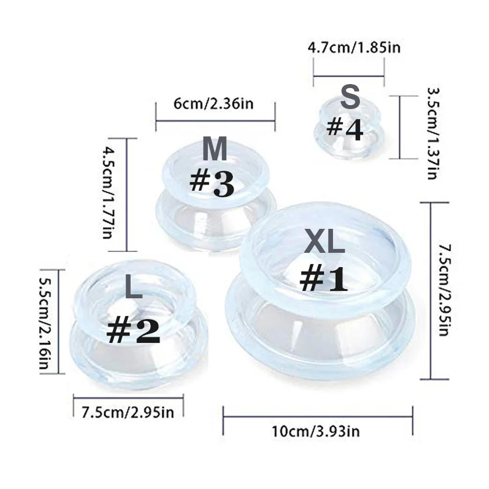 Silicone Vacuum Cupping Set – Anti-Cellulite Massage Gua Sha Cups for Body