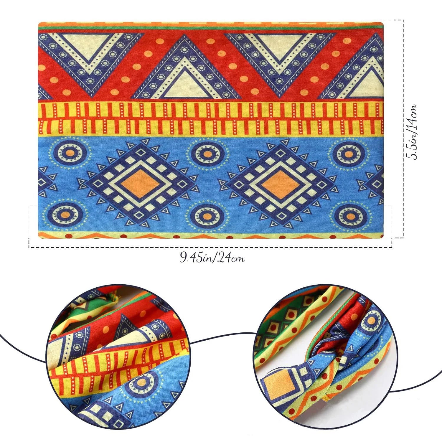 🧘‍♀️ Bohemian Yoga Headband – Wide High Strength African Style Wrap