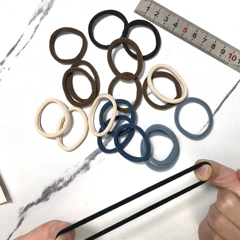 20/50PCS Hair Ties Set – Simple Elastic Rubber Bands for Women Girls Ponytails (4cm)