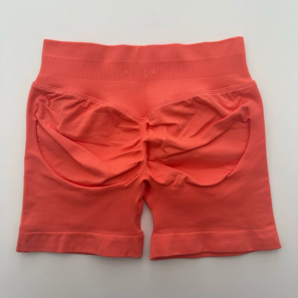 Low-Rise Seamless Scrunch Yoga Shorts – Ribbed Booty Lift Gym Workout Wear