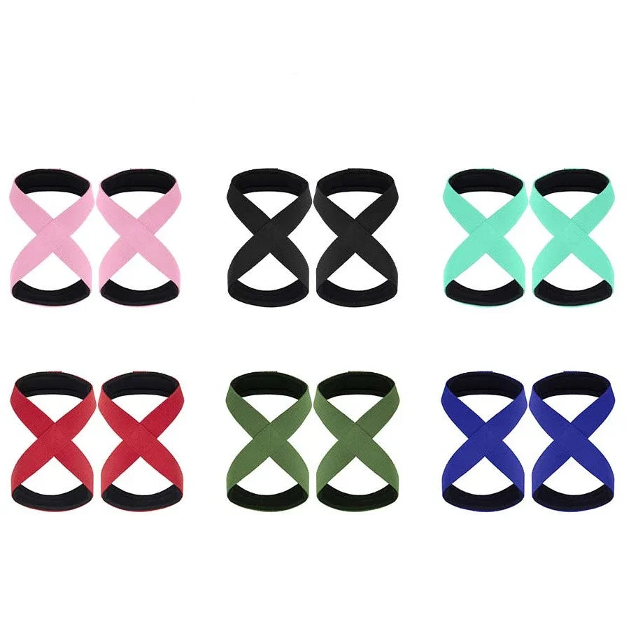 Figure 8 Lifting Straps – Padded Deadlift Wrist Wraps for Gym & Powerlifting