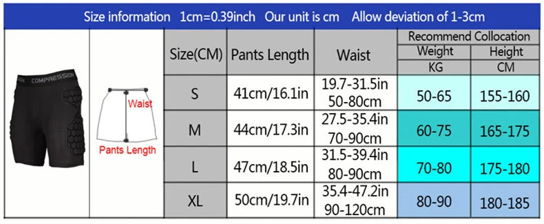🩳 Goalkeeper Padded Shorts – EVA Sponge Hip Pad Protection Gear