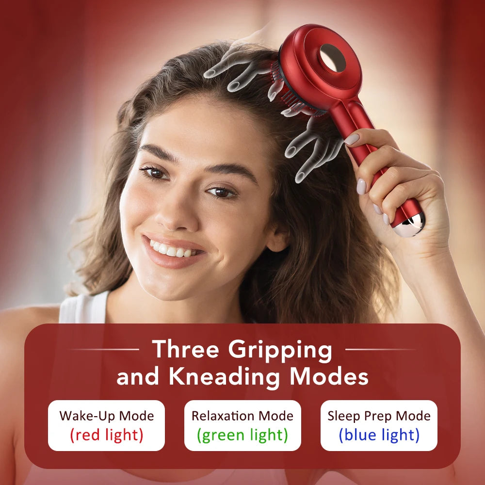 LED Scalp Massage Brush – EMS Hair Growth Comb with Oil Applicator & Light