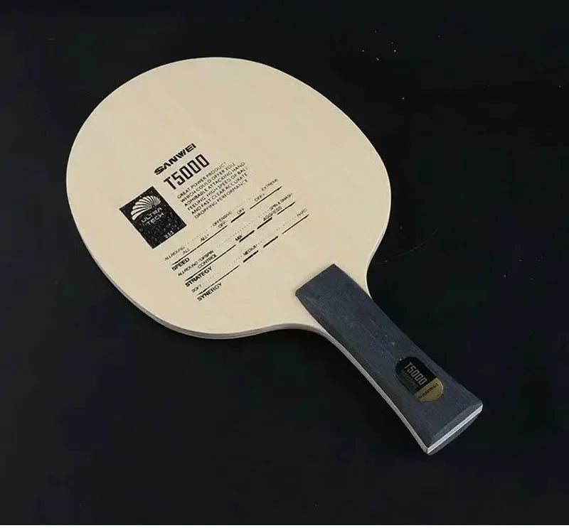 SANWEI T5000 Ping Pong Blade – 5 Wood 2 Carbon Offensive Racket