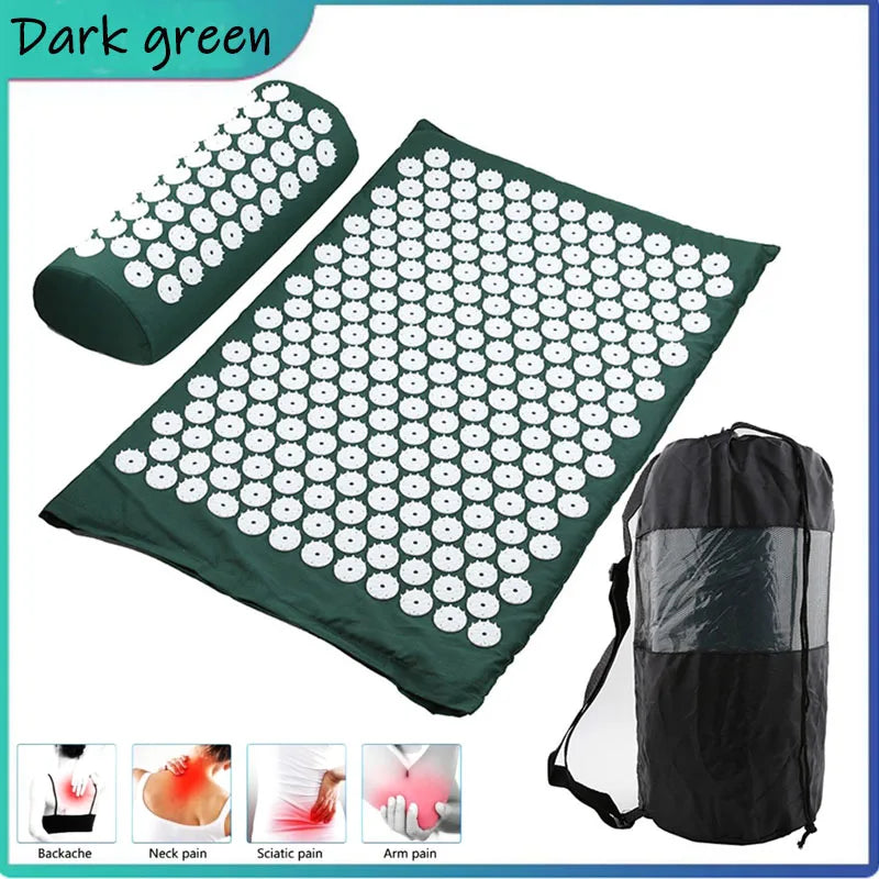 65x40cm Acupressure Mat & Pillow Set – Massage Cushion for Back, Neck & Stress Relief