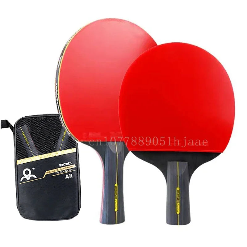 5/6 Star Professional Ping Pong Racket Set – 2 Bats + Bag