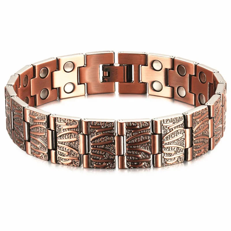 Men’s Pure Copper Magnetic Bracelet – Germanium Therapy Link Chain Arthritis Relief