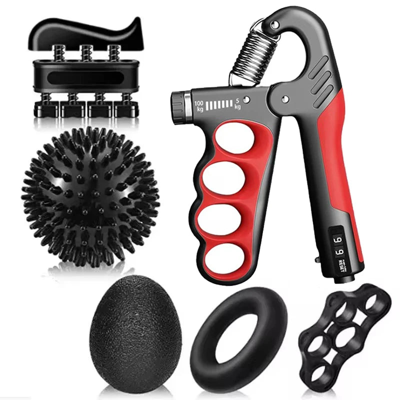 Adjustable Hand Grip Strengthener w/ Counter – Single, 6pcs or 7pcs Set