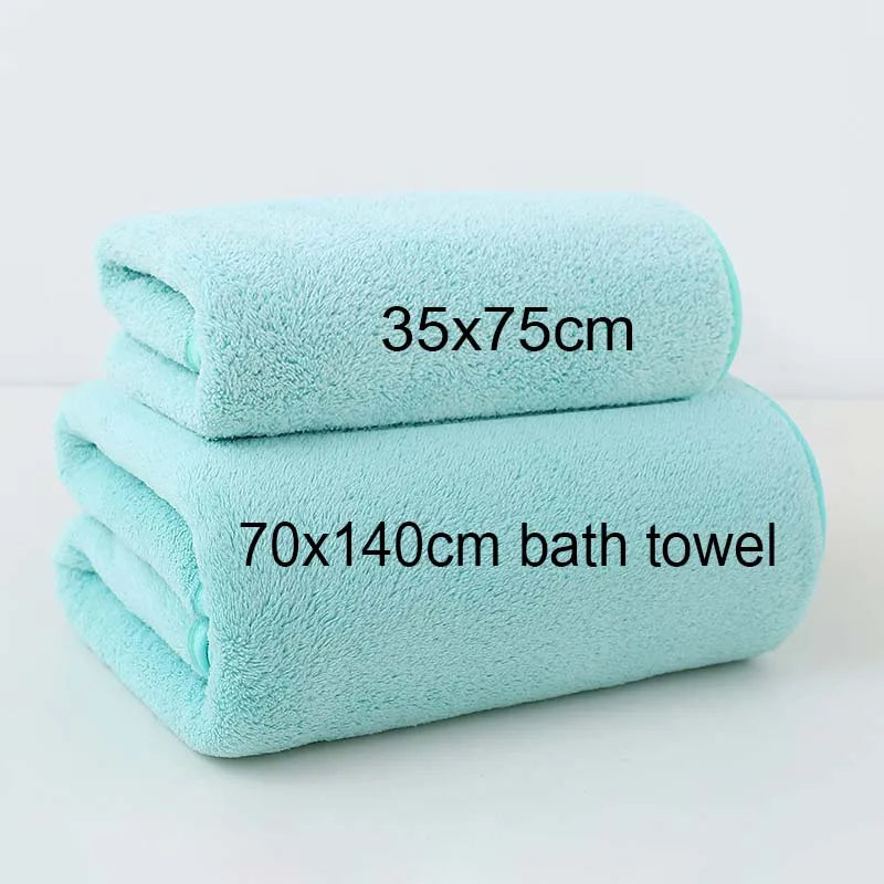 Coral Fleece Towel Set – Thick Soft Absorbent Bath Towels for Home & Travel