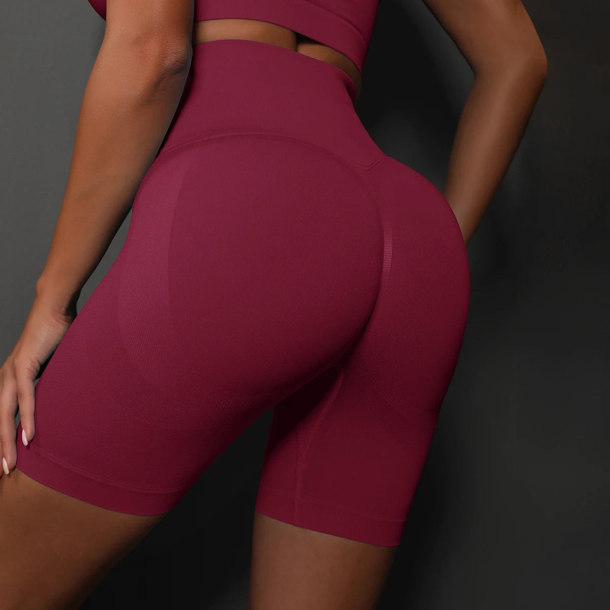 🩳 Seamless Yoga Shorts for Women – High Waist Push-Up Fit