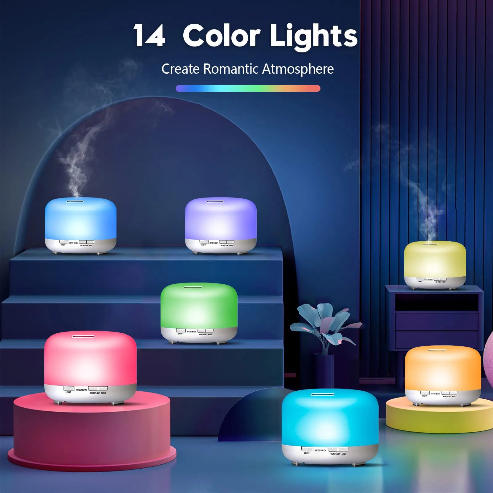 500ml Essential Oil Diffuser – Remote Control Aromatherapy Ultrasonic Humidifier for Home & Office