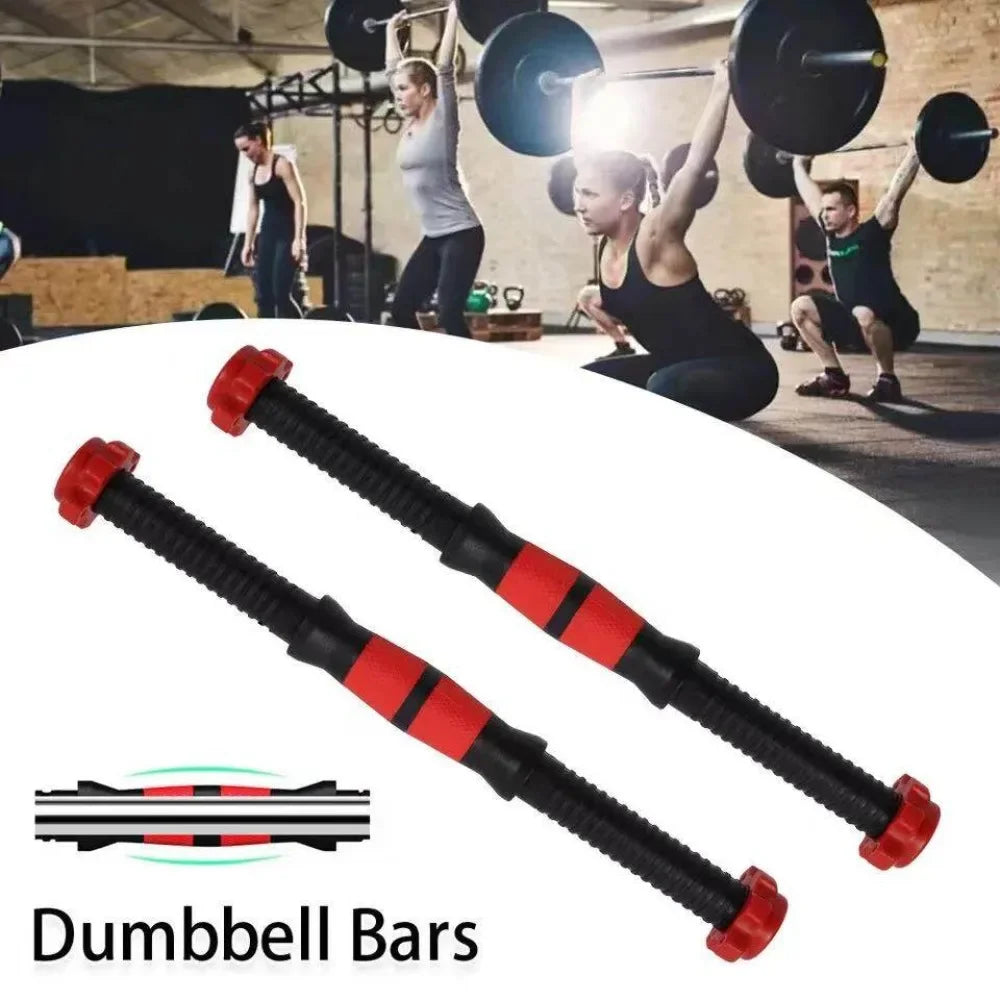PVC Dumbbell Bar with Spin-Lock Collars – Barbell Handles for Home Gym Strength Training