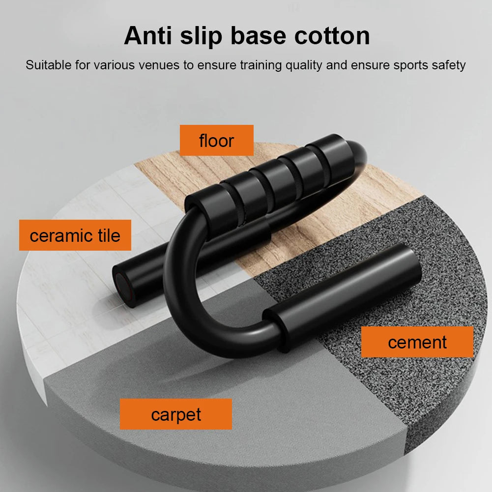 S-Shaped Push-Up Bars – Non-Slip Foam Grip Handles for Chest, Arm & Shoulder Strength Training
