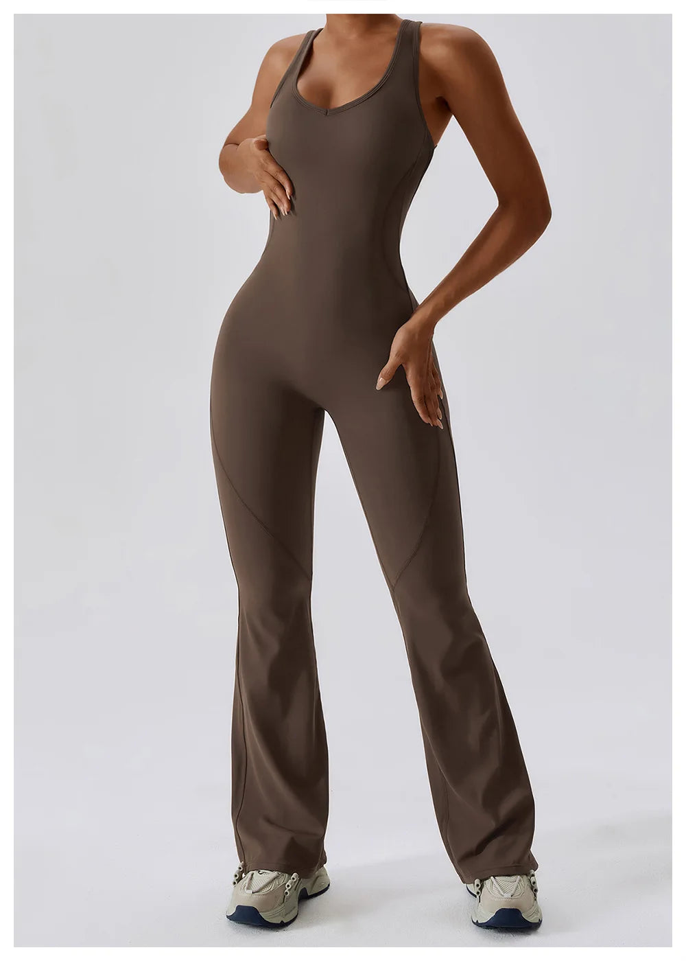 🧘 One-Piece Yoga Jumpsuit – Women’s Butt-Lifting Fitness Bodysuit