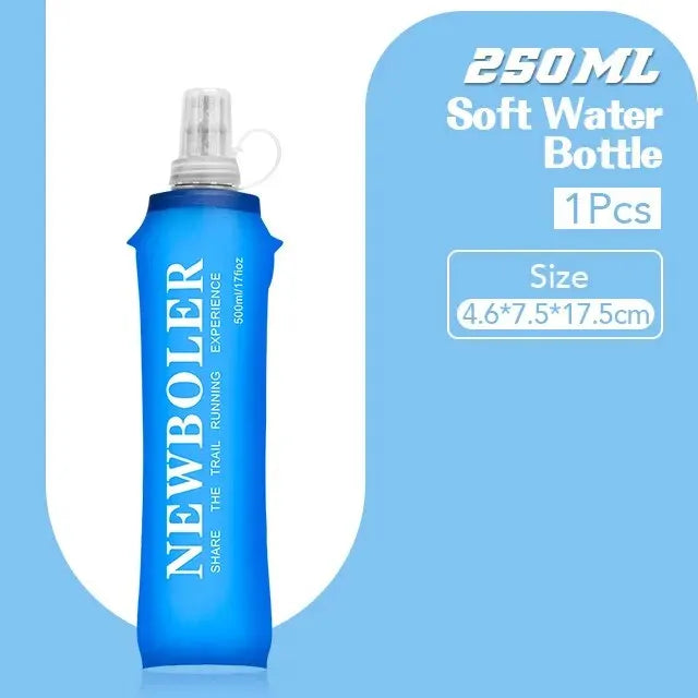 NEWBOLER Collapsible Water Bottle – 250ml/500ml Soft Foldable Running Flask