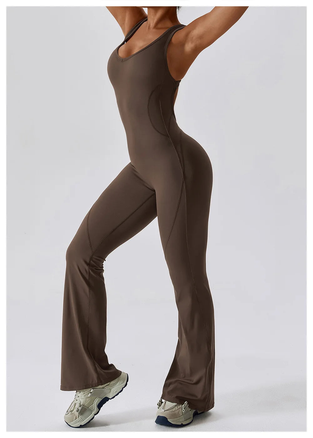 🧘 One-Piece Yoga Jumpsuit – Women’s Butt-Lifting Fitness Bodysuit