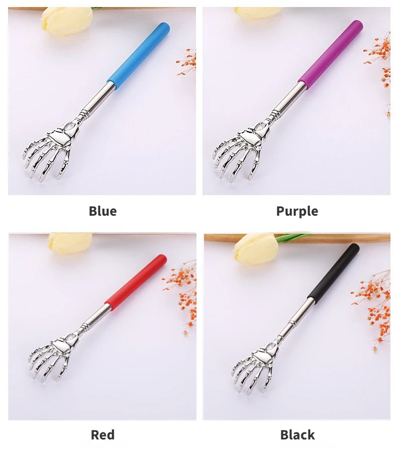 Telescopic Stainless Steel Back Scratcher – Extendable Claw Massage Tool