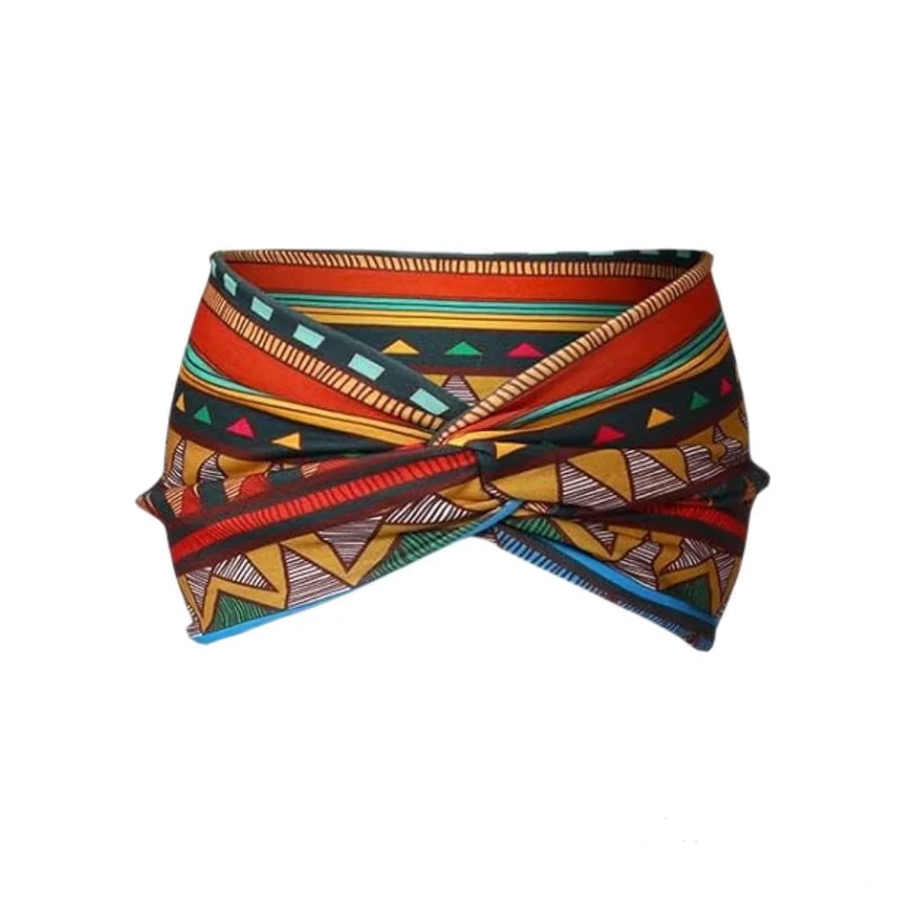🧘‍♀️ Bohemian Yoga Headband – Wide High Strength African Style Wrap