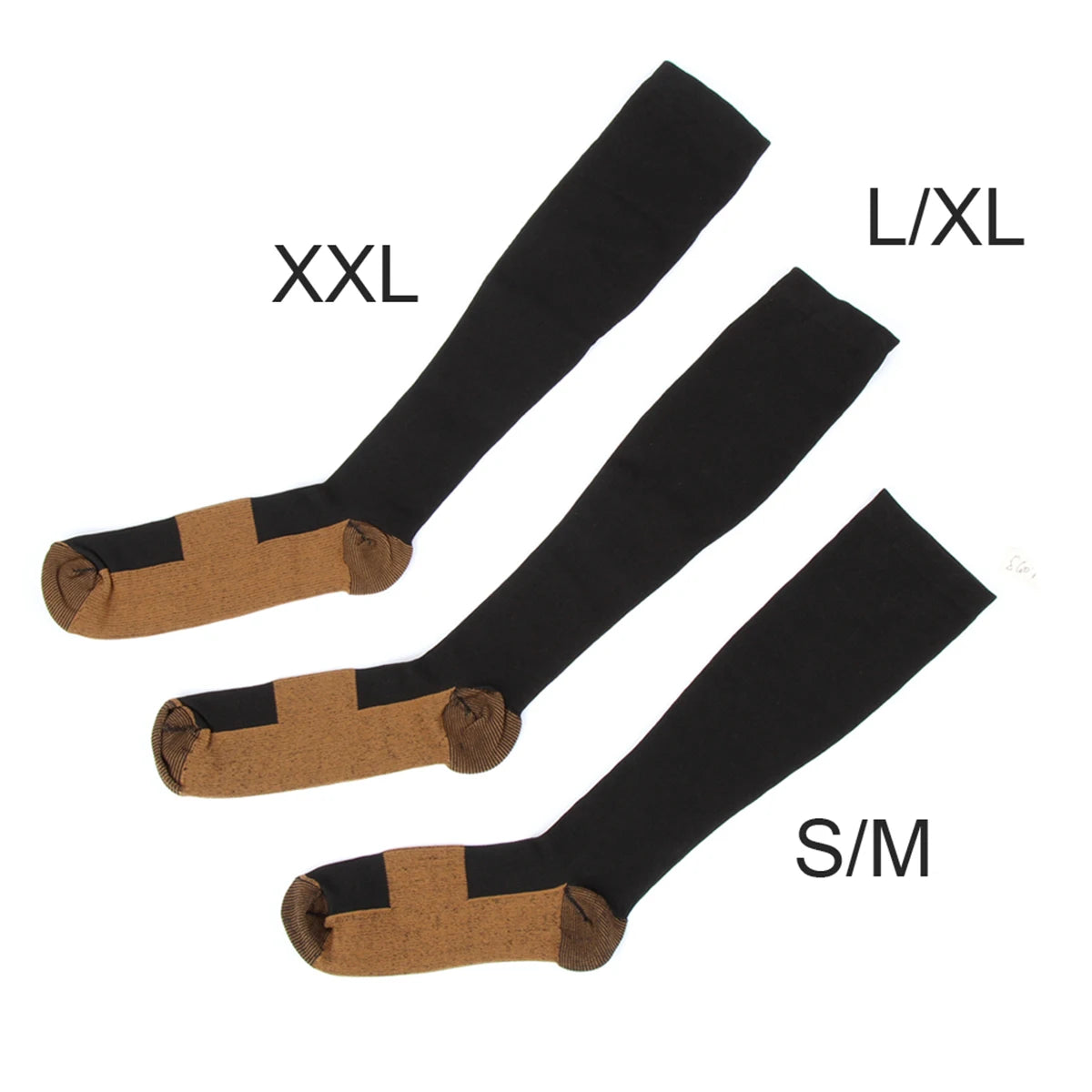 5 Pairs Copper Compression Socks – Anti-Fatigue & Anti-Varicose Support Stockings