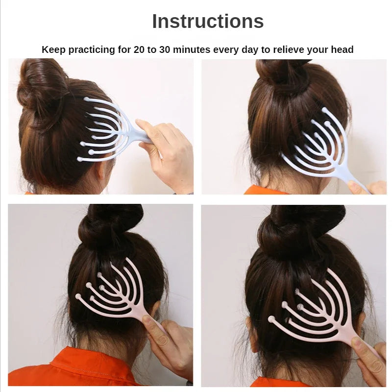 Multi-Function Scalp Massager Tool Head, Body, & Stress Relief Brush for Hair & Relaxation